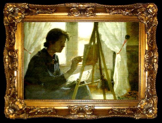 framed  Peter Severin Kroyer marie kroyer malar, ta009-2